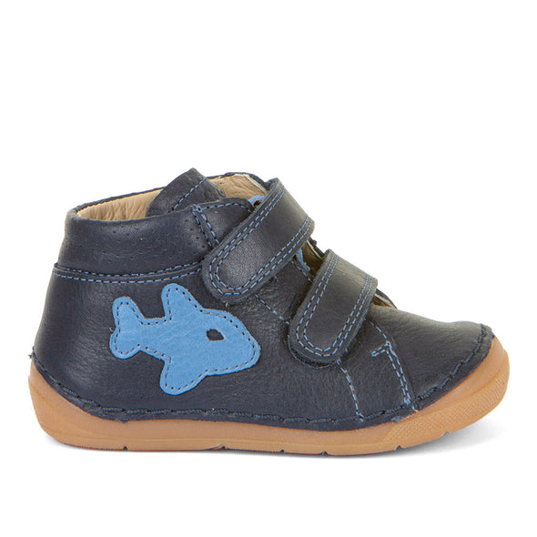 Froddo Paix Velcro Navy Ankle Boots With Airplane Detail