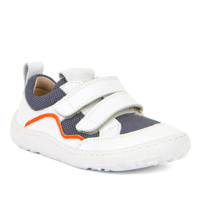 Froddo Barefoot Style White & Navy Water Repellent Sneakers With Velcro Closure