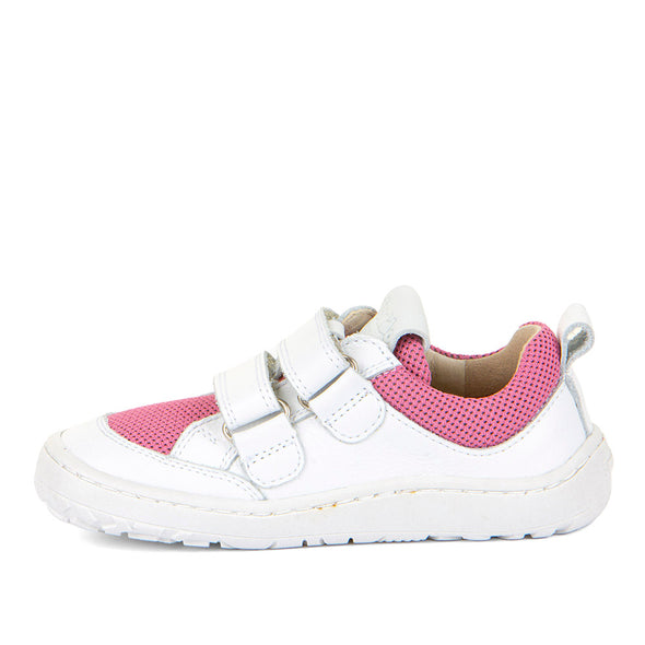 Froddo Barefoot Style White & Pink  Water Repellent Sneakers With Velcro Closure