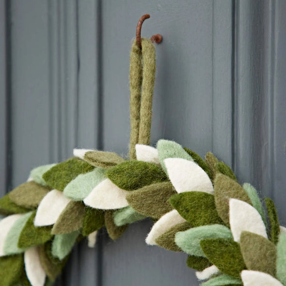 Paper High Felt Greenery Christmas Wreath