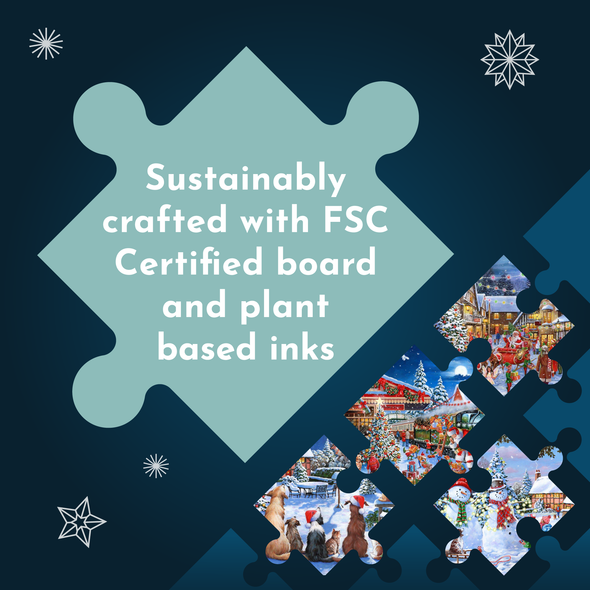 Bigjigs House of Puzzles Christmas Shopping 4 x 500 piece set