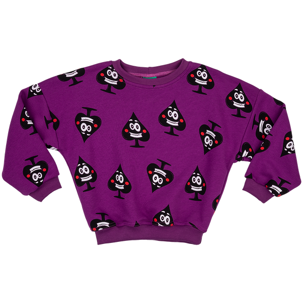 Raspberry Republic Ace of Spades Purple Oversized Sweatshirt