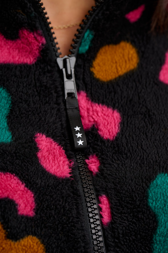 Sugarhill Brighton Harley Black/Multicolour Zip-Up Fleece
