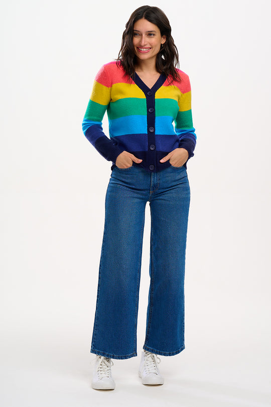 Sugarhill Brighton Rainbow Stripes Izzy Cardigan