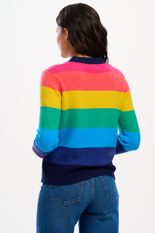 Sugarhill Brighton Rainbow Stripes Izzy Cardigan