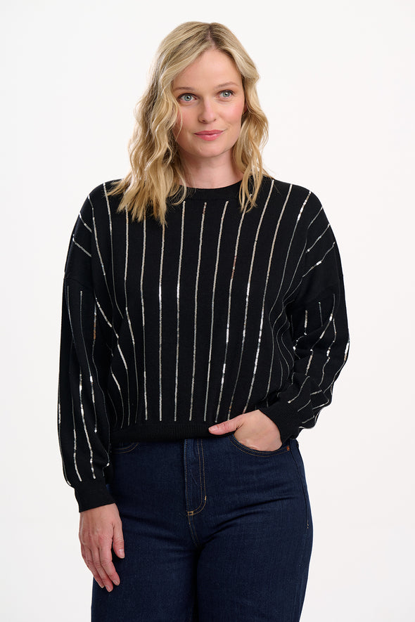 Sugarhill Brighton Anjali Silver Stripes Jumper