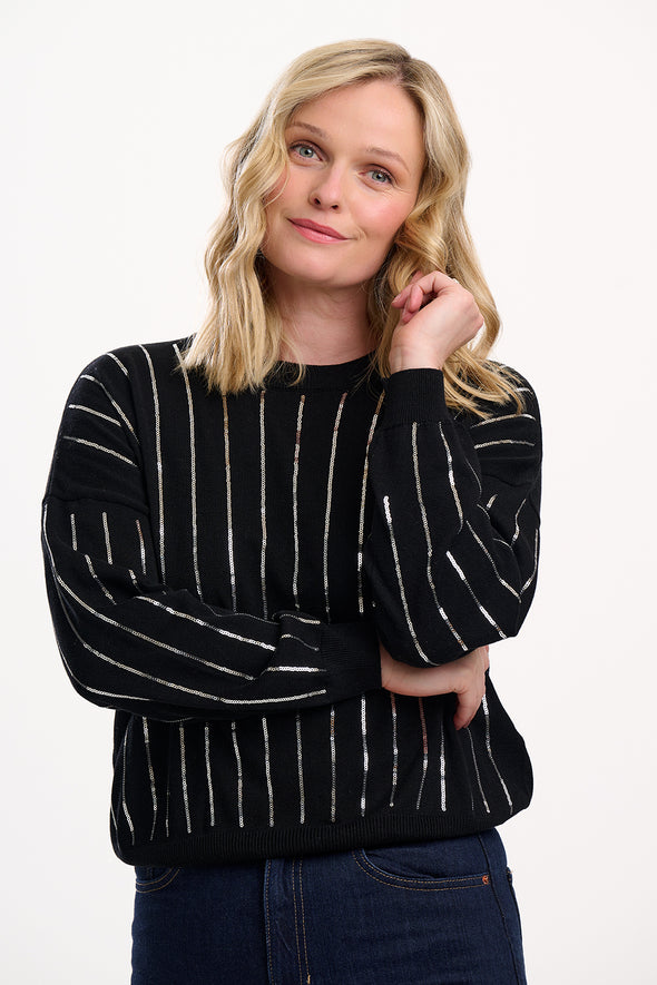 Sugarhill Brighton Anjali Silver Stripes Jumper