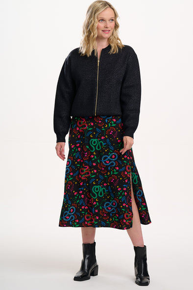 Sugarhill Brighton Solana Black Sparkle Bomber Jacket
