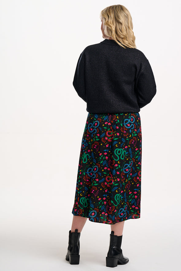 Sugarhill Brighton Solana Black Sparkle Bomber Jacket