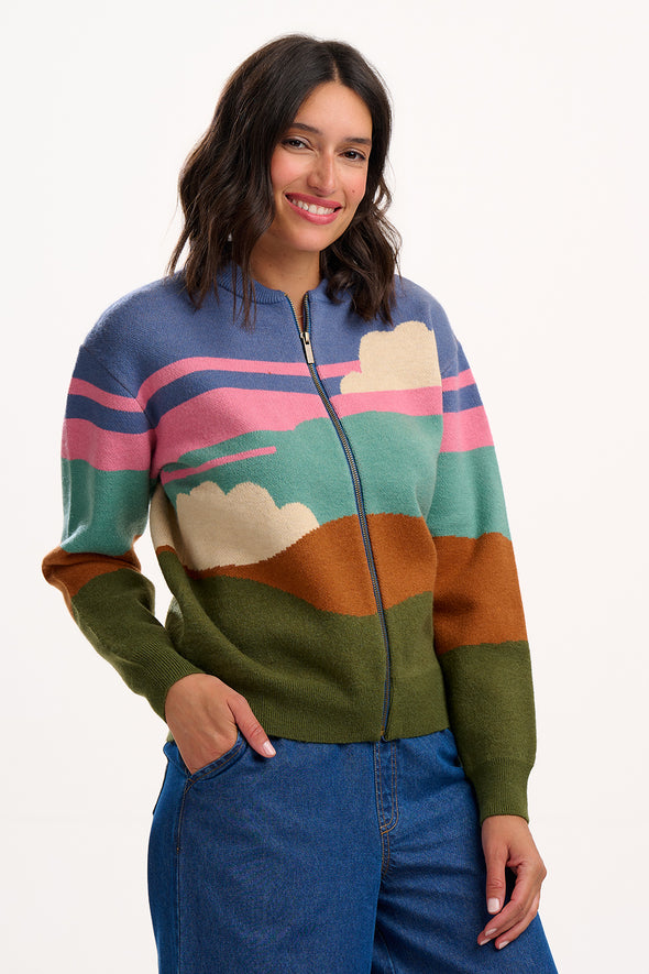 Sugarhill Brighton Solana Cloudy Hills Bomber Jacket