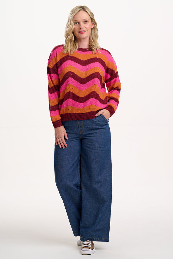 Sugarhill Brighton Evaline Berry Wave Jumper