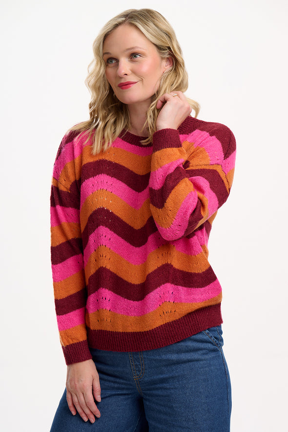 Sugarhill Brighton Evaline Berry Wave Jumper