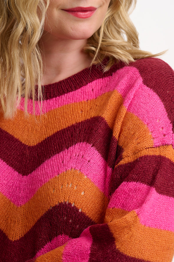 Sugarhill Brighton Evaline Berry Wave Jumper