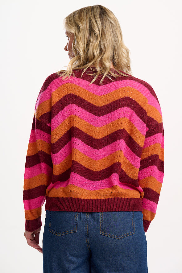 Sugarhill Brighton Evaline Berry Wave Jumper