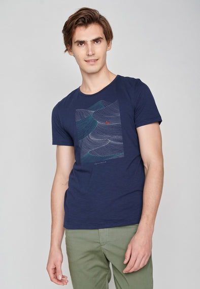 Greenbomb Men's Navy Nature Hill Lines Spice T-shirt