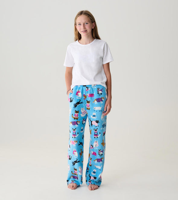Little Blue House Sweater Cats Polar Fleece Bottoms