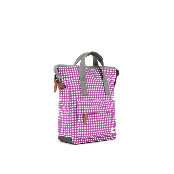 Roka Bantry B Purple Gingham Recycled Canvas Backpack - Small