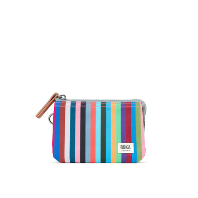 Roka Carnaby Multistripe Recycled Canvas Wallet - Small