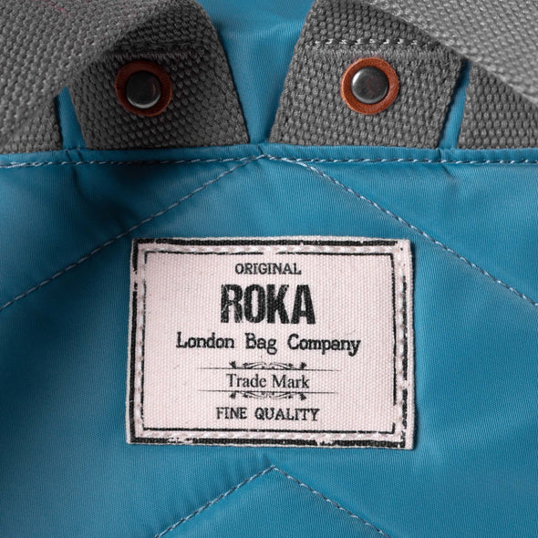 Roka Bantry B Petrol Recycled Canvas Backpack - Small