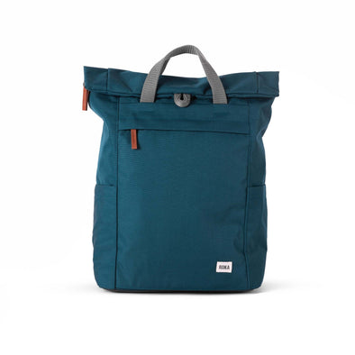 Roka Finchley A Recycled Canvas Teal Backpack - Large