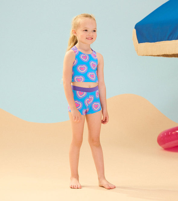 Hatley Glowing Hearts Two Piece Short Swimsuit