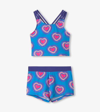 Hatley Glowing Hearts Two Piece Short Swimsuit