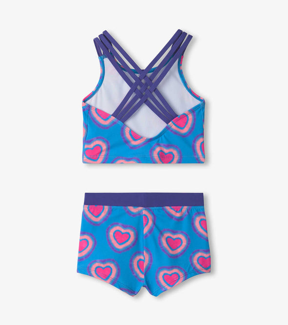 Hatley Glowing Hearts Two Piece Short Swimsuit