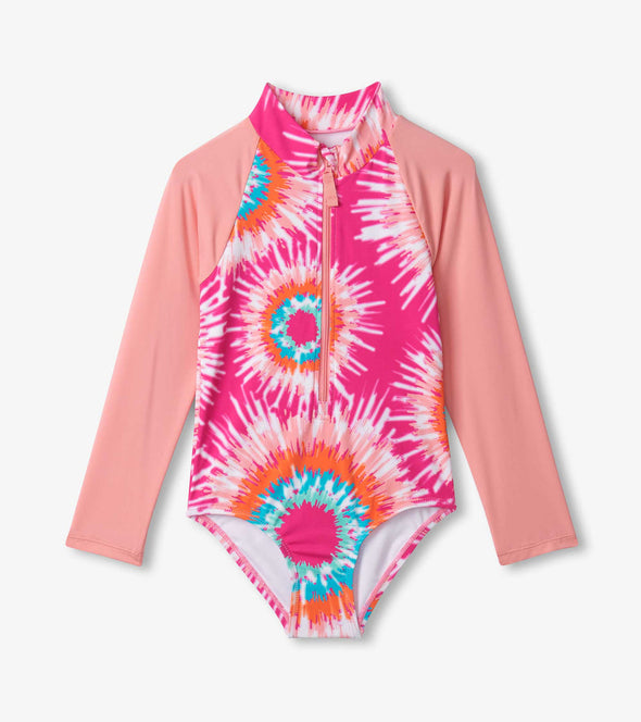 Hatley Sunburst Tie Dye Rashguard Swimsuit