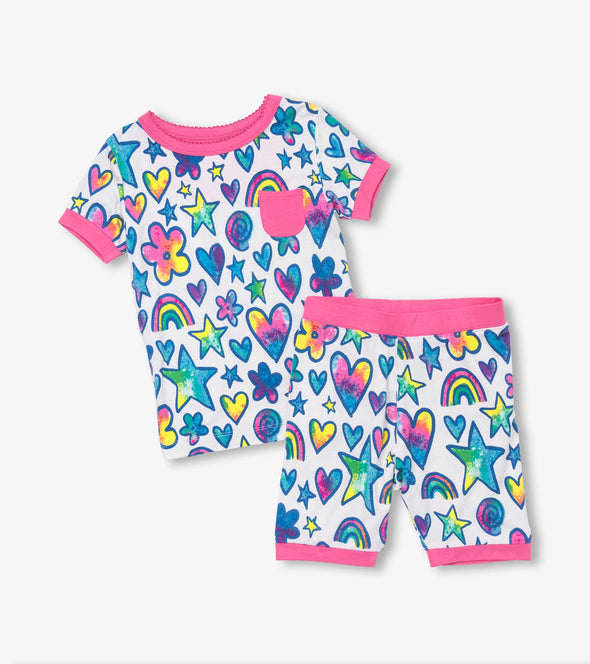 Hatley Watercolour Doodles Bamboo Short Pyjamas