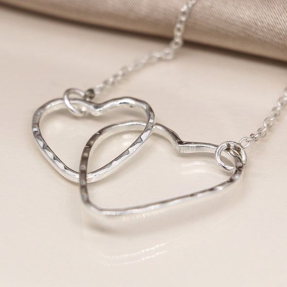 POM Linked Hearts Sterling Silver Necklace