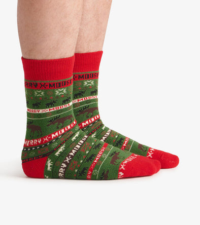Little Blue House Merry X-Moose Cosy Socks Men's Sizing
