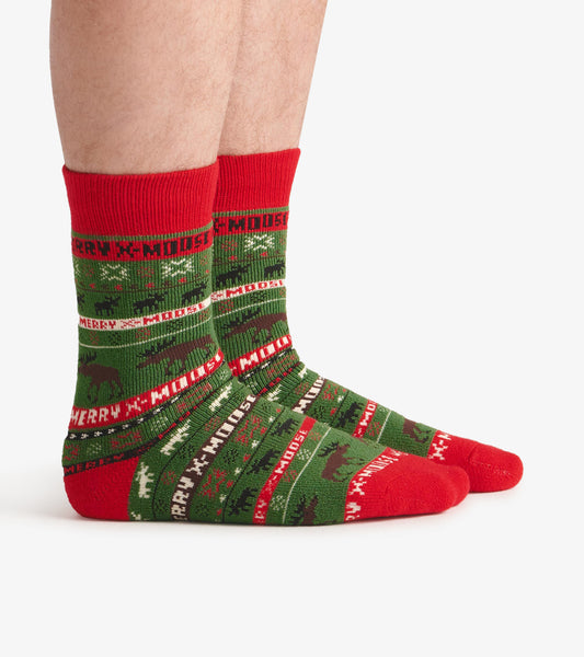 Little Blue House Merry X-Moose Cosy Socks Men's Sizing