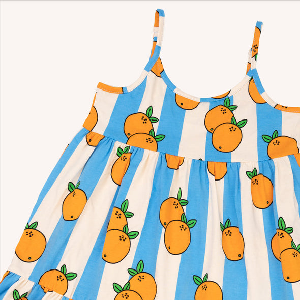 CarlijnQ Orange Flared Organic Cotton Halter Dress