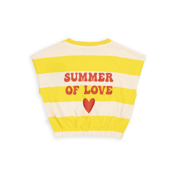 CarlijnQ Yellow Stripes Summer of Love Terry Short Sleeved Top