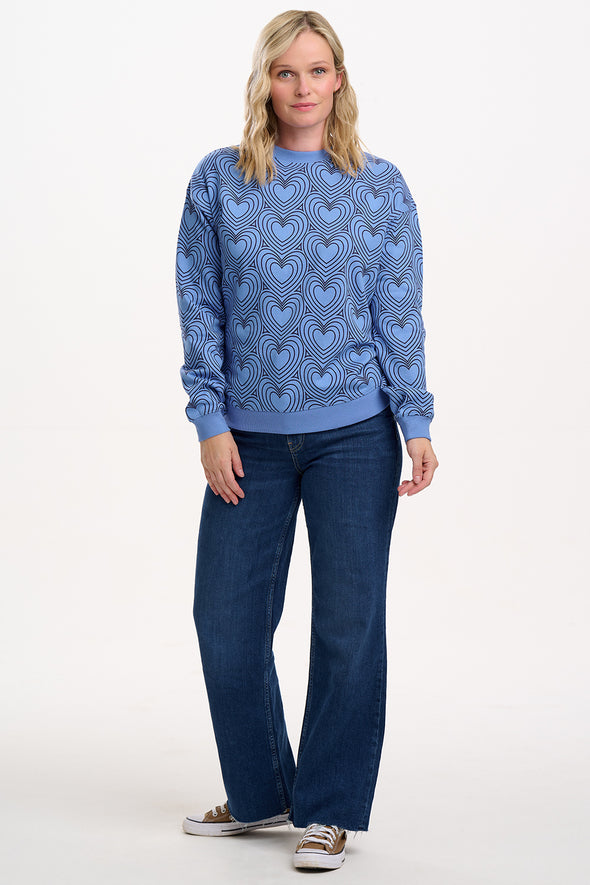 Sugarhill Brighton Noah Blue Hearts Sweatshirt