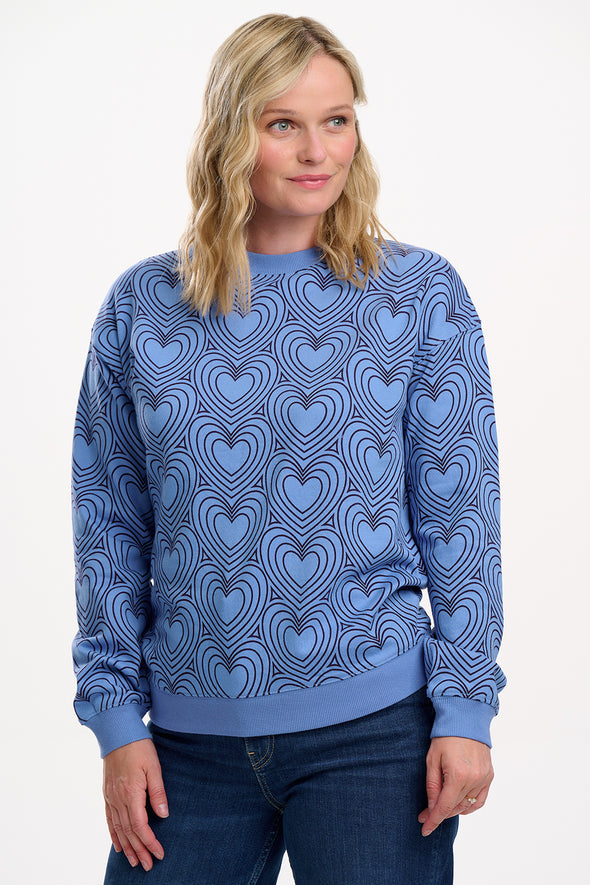 Sugarhill Brighton Noah Blue Hearts Sweatshirt