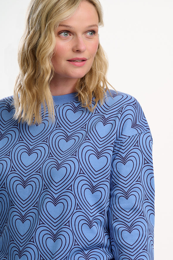 Sugarhill Brighton Noah Blue Hearts Sweatshirt
