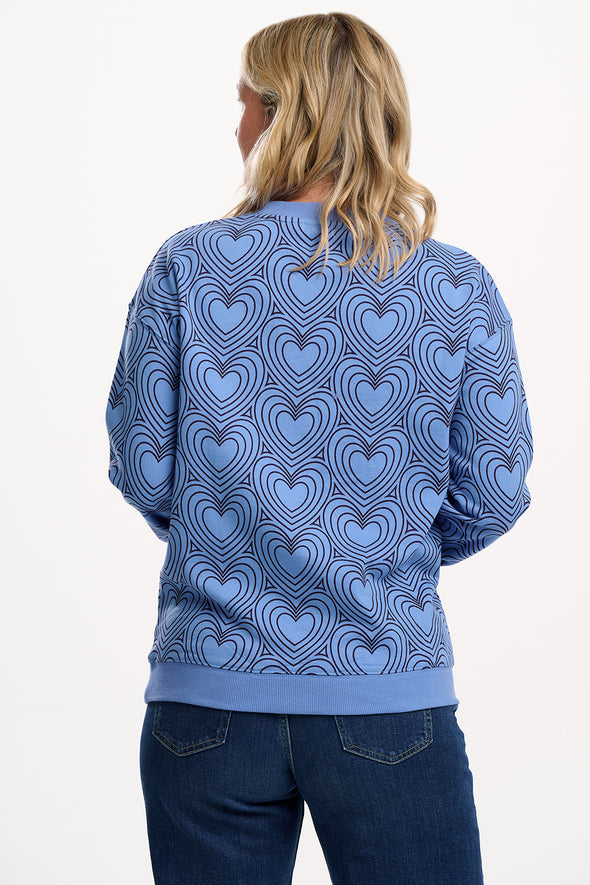 Sugarhill Brighton Noah Blue Hearts Sweatshirt