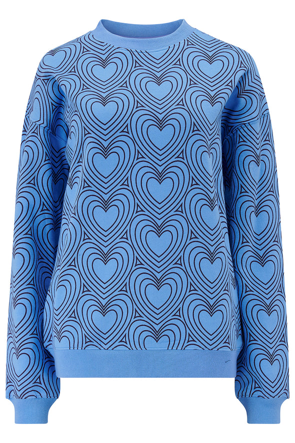 Sugarhill Brighton Noah Blue Hearts Sweatshirt
