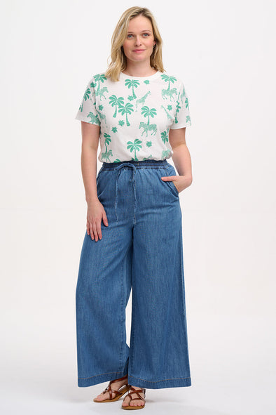 Sugarhill Brighton Mid Blue Denim Roksanda Wide Leg Trousers