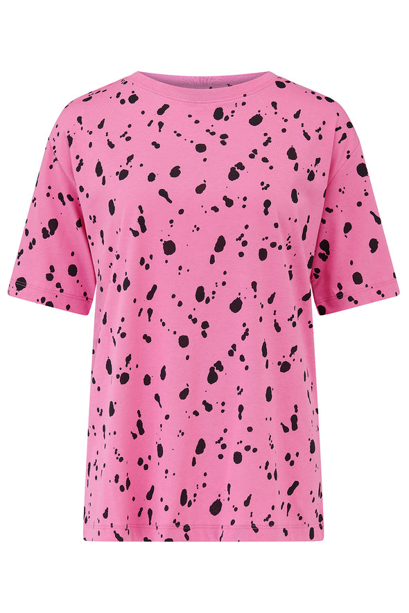 Sugarhill Brighton Kinsley PInk/Black Splatter Relaxed T-shirt
