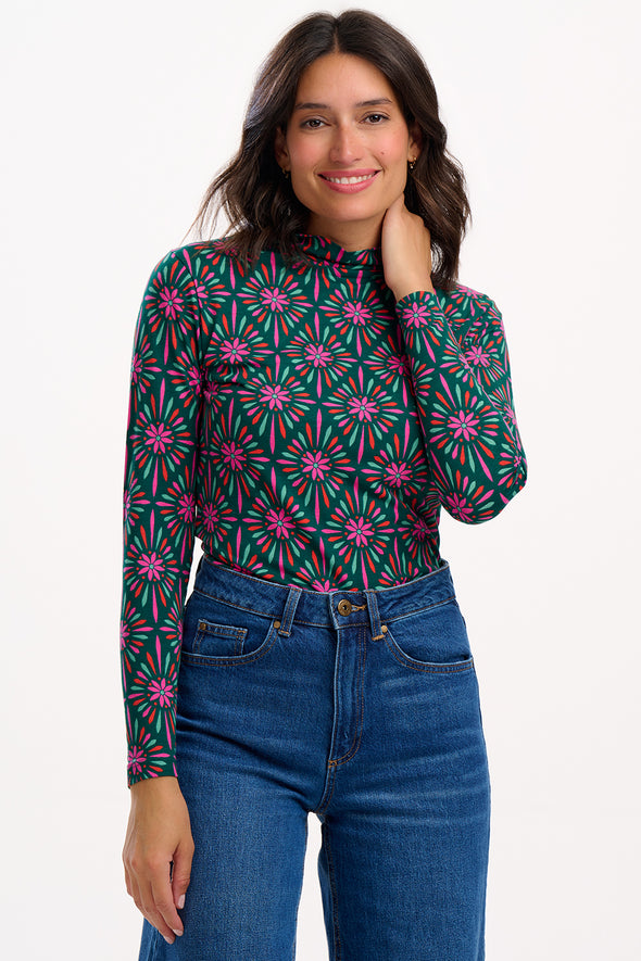 Sugarhill Brighton Annika Green/Pink Top