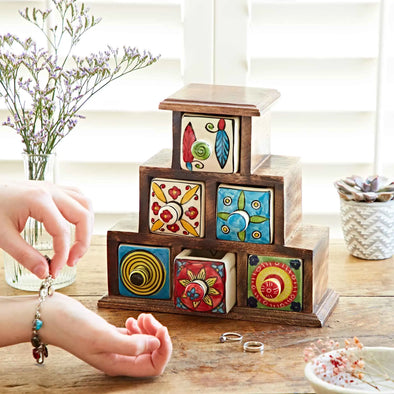 Paper High Ceramic 6-Drawer Pyramid Chest