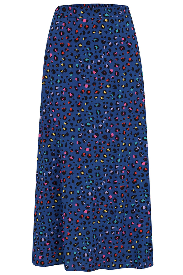 Sugarhill Brighton Light Navy Rainbow Leopard Zora Skirt