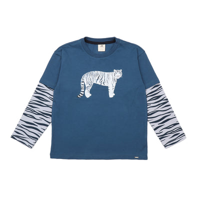 Walkiddy White Tigers Single Print Long Sleeved Top