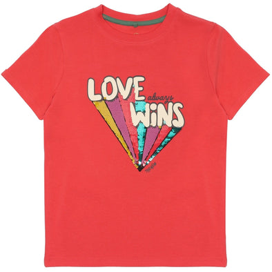 The New Linka Flip Sequin Love Always Wins T-shirt