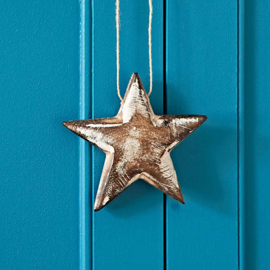 Paper High Mango Wood Star Decoration