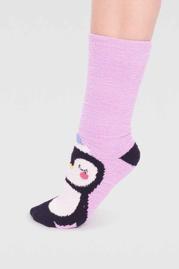 Thought Lavender Purple Fluffy Billie Children's Penguin Socks