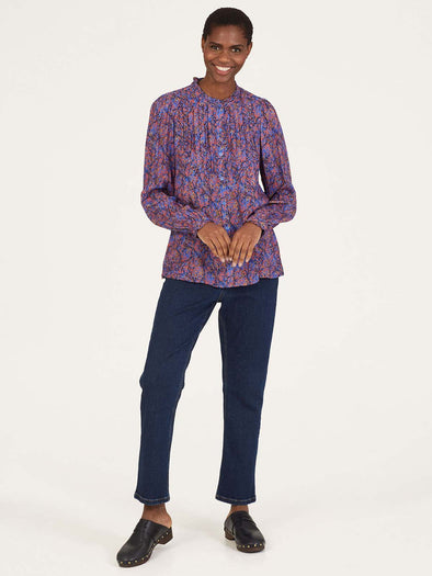 Thought Fawn Periwinkle Blue Pin Tuck Shirt