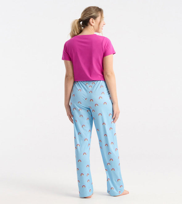 Little Blue House Rose Violet V Neck Pyjama Tee in a Bag